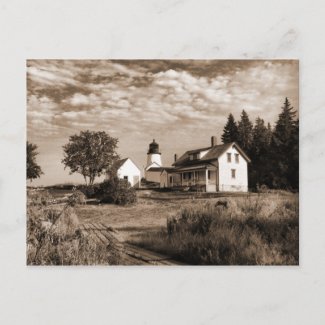 Burnt Island Lighthouse Maine-Postcard postcard