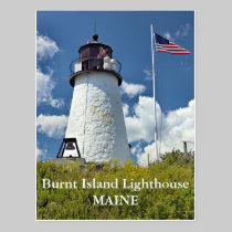 Burnt Island Lighthouse, Maine Postcard postcards