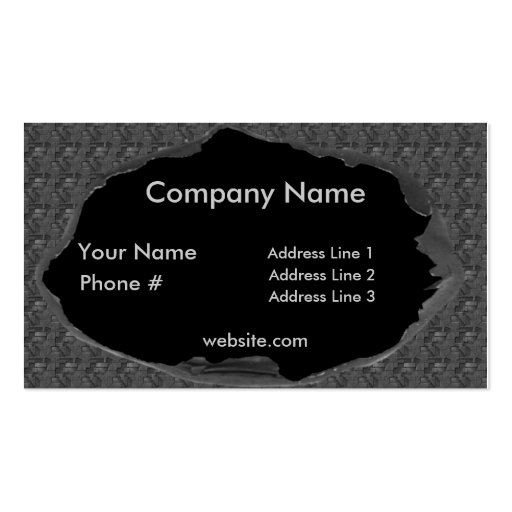 Burnt Metal Plate Business Profile Card Business Cards (front side)