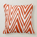 Burnt Orange and Off White Zebra Design Pillow pillows