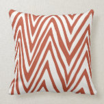 Burnt Orange and Off White Zebra Design Pillow pillows