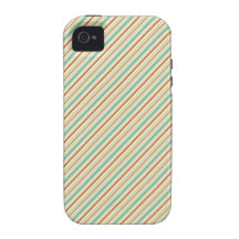 Burnt Orange Aqua Diagonal Stripes Fall Pattern Vibe iPhone 4 Covers