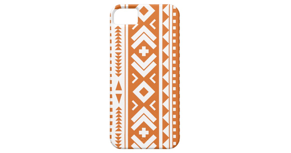 Burnt Orange Aztec Print Phone Case Zazzle