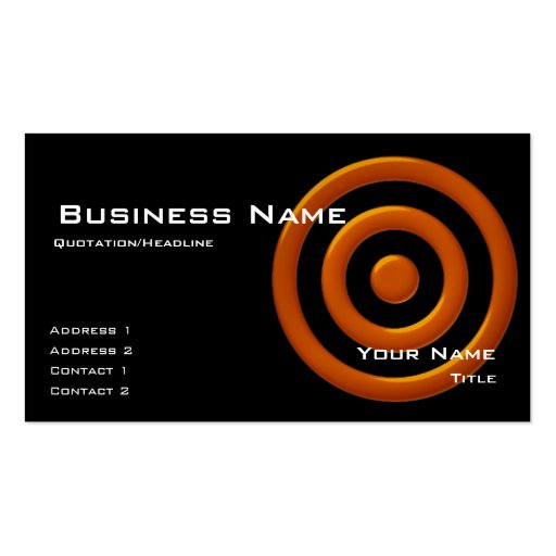 Burnt Orange Bullseye/Circles Business Card (front side)