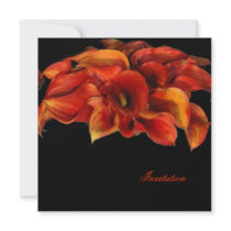 Burnt orange calla lilly wedding invitations