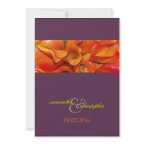 Burnt Orange Calla lily/wedding Invitations