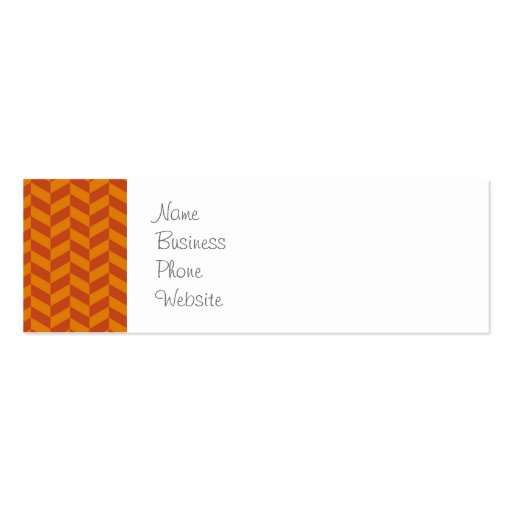Burnt Orange Chevron Zig Zag Stripes Pattern Business Cards