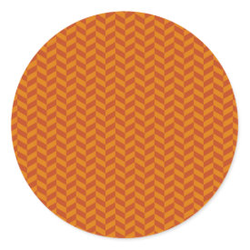 Burnt Orange Chevron Zig Zag Stripes Pattern Sticker