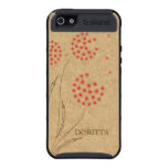 Burnt orange dandelion cork vintage style custom skinit case