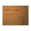 Burnt orange scary tree Halloween party invitation postcard