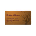 Burnt orange scary tree Halloween return address label