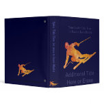 Burnt Orange Skier with Customizable Text binders