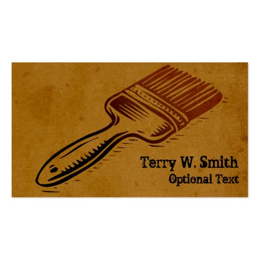 Burnt Paint Brush Business Card (front side)