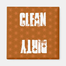 Burnt Sienna Stars Clean Dirty Dishwasher W1411 Magnets