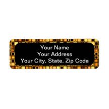 Burnt Terra Cotta Textured Mosaic Tiles Pattern Custom Return Address Labels