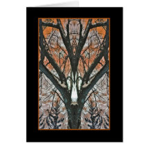 Burnt Umber Tree Reflection Card