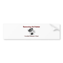 Burrowing Owl Addict bumper stickers by AnimalShirts Burrowing Owl Addict bumper stickers