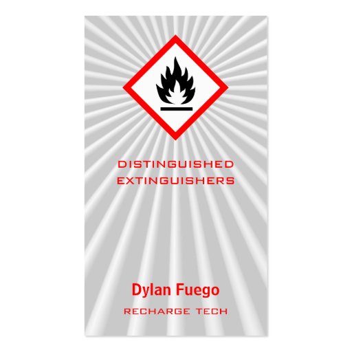 Burst Into Flames (flammable) Business Card Template (front side)