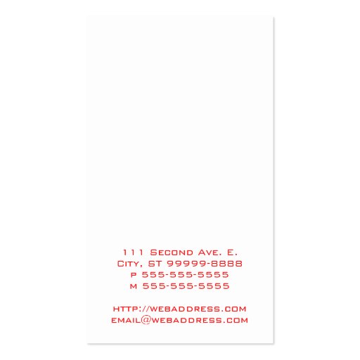 Burst Into Flames (flammable) Business Card Template (back side)