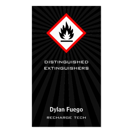 Burst Into Flames (flammable) Business Card Template (front side)