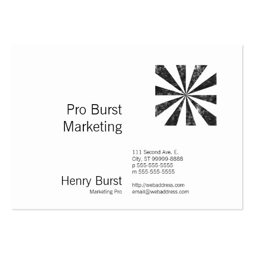 Burst (Letterpress Style Background) Business Cards