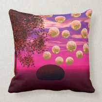 Burst of Joy – Abstract Magenta & Gold Pillow pillows