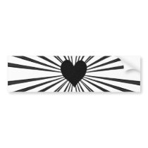Burst Of Love (Black) Bumper Stickers