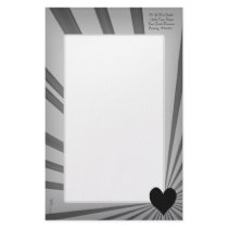Burst Of Love (Black) Stationery