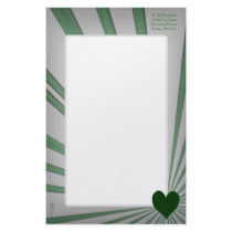Burst Of Love (Green) Stationery