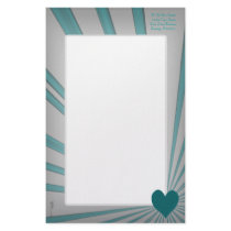 Burst Of Love (Light Blue) Stationery Paper