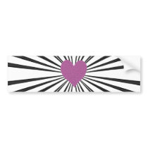 Burst Of Love (Pink on Black) Bumper Sticker
