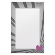 Burst Of Love (Pink on Black) Custom Stationery