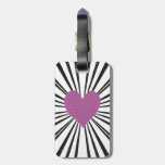 Burst Of Love (Pink on Black) Luggage Tag
