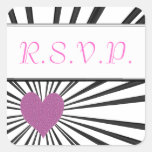Burst Of Love (Pink on Black) (Wedding) Sticker
