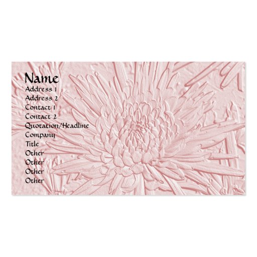 Bursting Joy/ Embossed-Like Floral Design Business Card Template (front side)