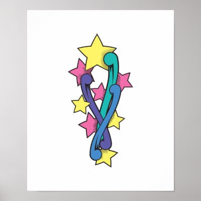 Bursting Stars Tattoo Design Print by doonidesigns