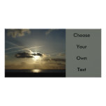 Bursting White Sunset Custom Photo Card