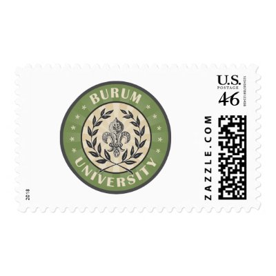 Burum University Vintage Green Postage Stamp by TeeShirtsTShirts