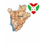 Burundi Flag Heart Map Fitted AA T-Shirt