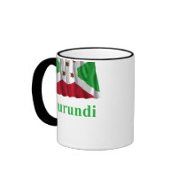 Burundi Waving Flag with Name in Kirundi Coffee Mugs