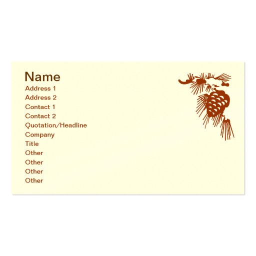 Bus. Card - Pine Code with Snow Business Card Templates (front side)