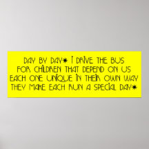 Bus Driver - Day Day Day Poem Poster