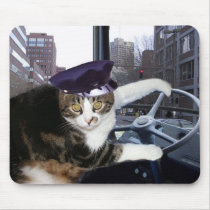Bus Driving Cat mousepads