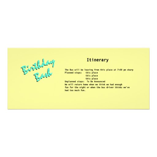 Bus Pass Birthday Party Personalized Invites