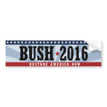 BUSH 2016 RESTORE AMERICA -.png Bumper Stickers