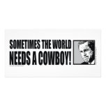 BUSH--COWBOY-White Customized Photo Card