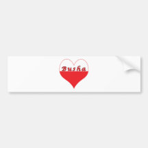 Busha Polish Heart Bumper Stickers