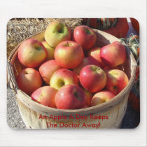 Bushel Basket Of Apples, An Apple A Day Keeps T... mousepads by Grandmotherof4 Bushel Basket Of Apples, An Apple A Day Keeps T... mousepads