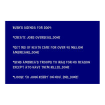 Bush's Agenda For 2004 posters