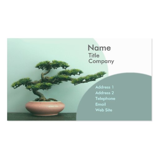 Business/Appointment Card Template-Bonsai Circles Business Card (front side)